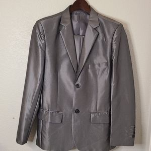 Yo Bi Lun Shiny Silver Men's Suit Small